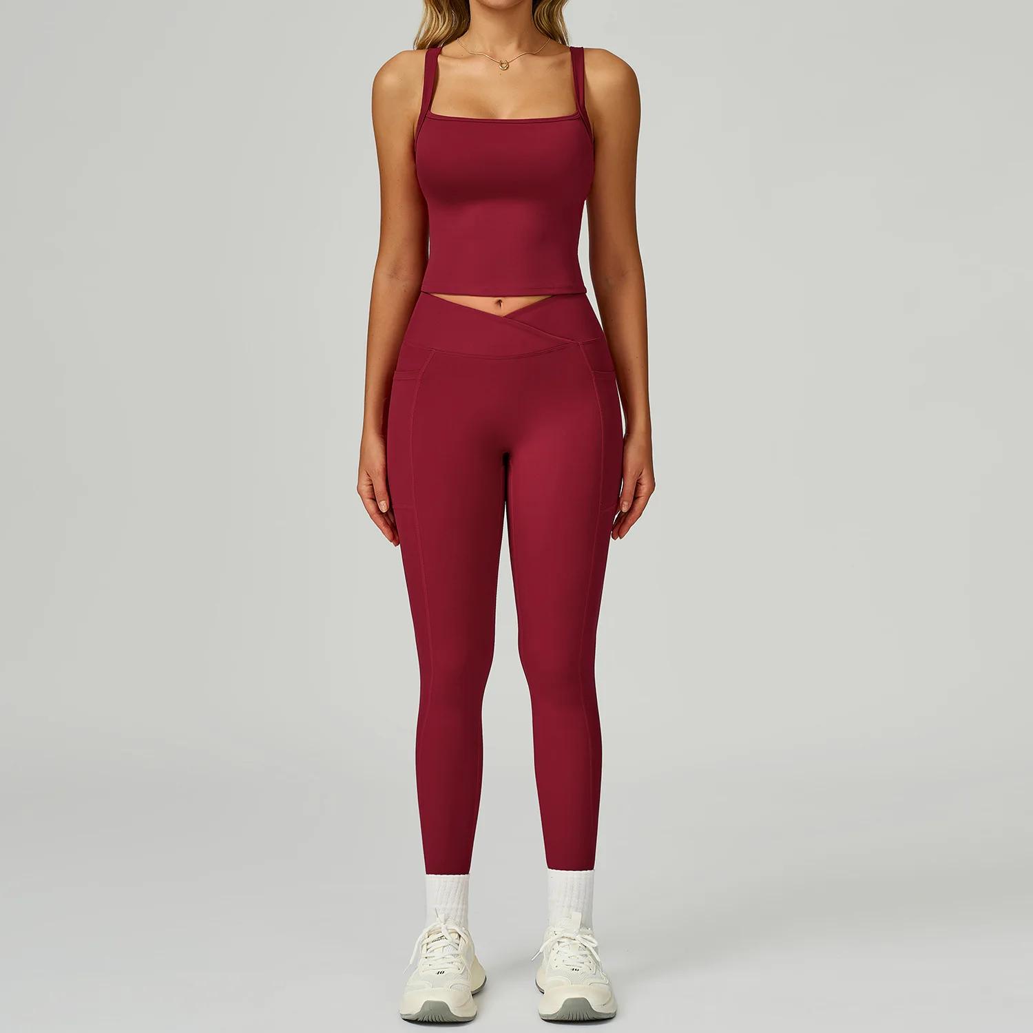 Tenues de Yoga pour femmes, survêtement, ensemble de Yoga, 2 pièces, vêtements d'entraînement pour f