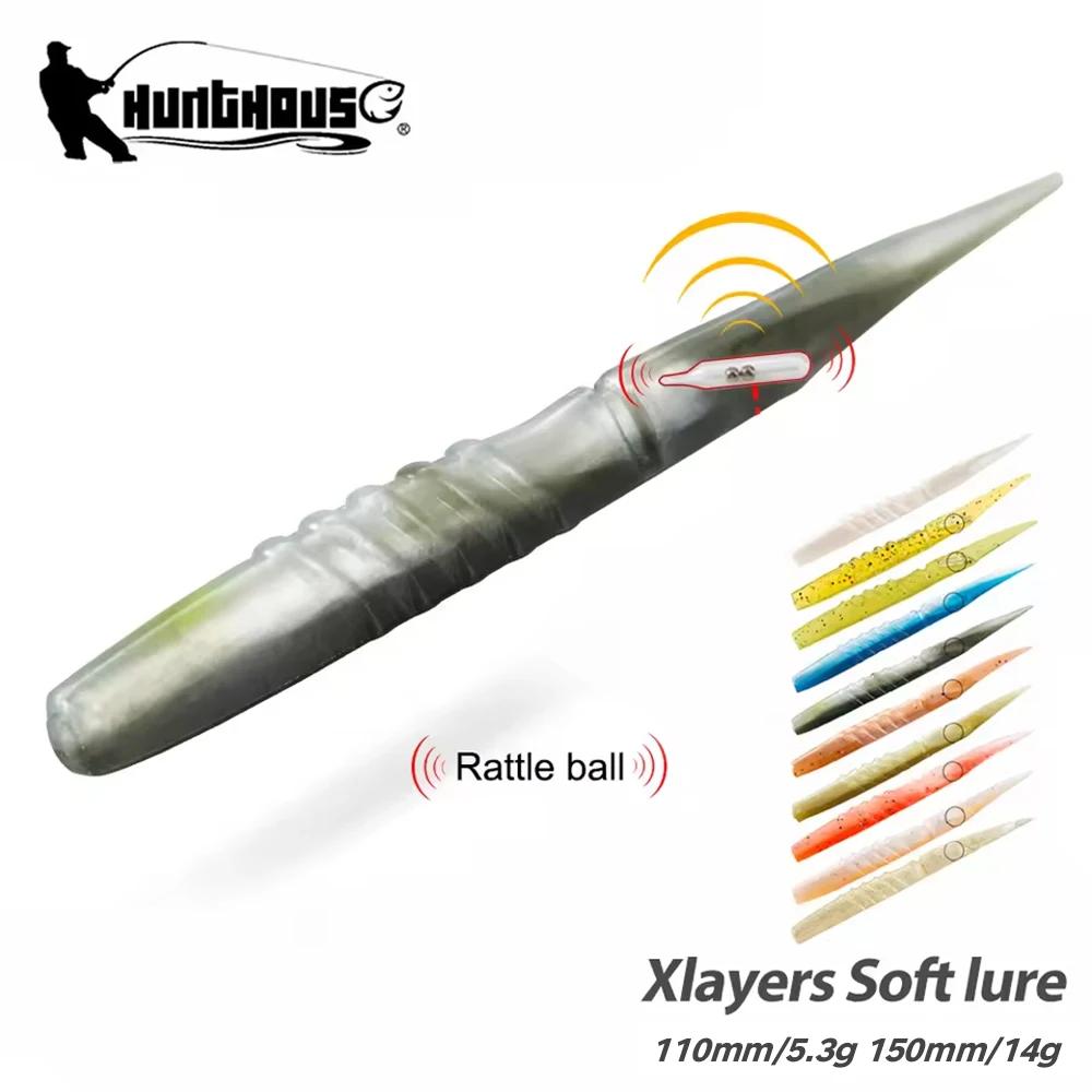 Hunthouse Xlayers leurre de pêche souple 110mm 5.3g 6 pièces 150mm 14g 4 pièces matériau en Silicone