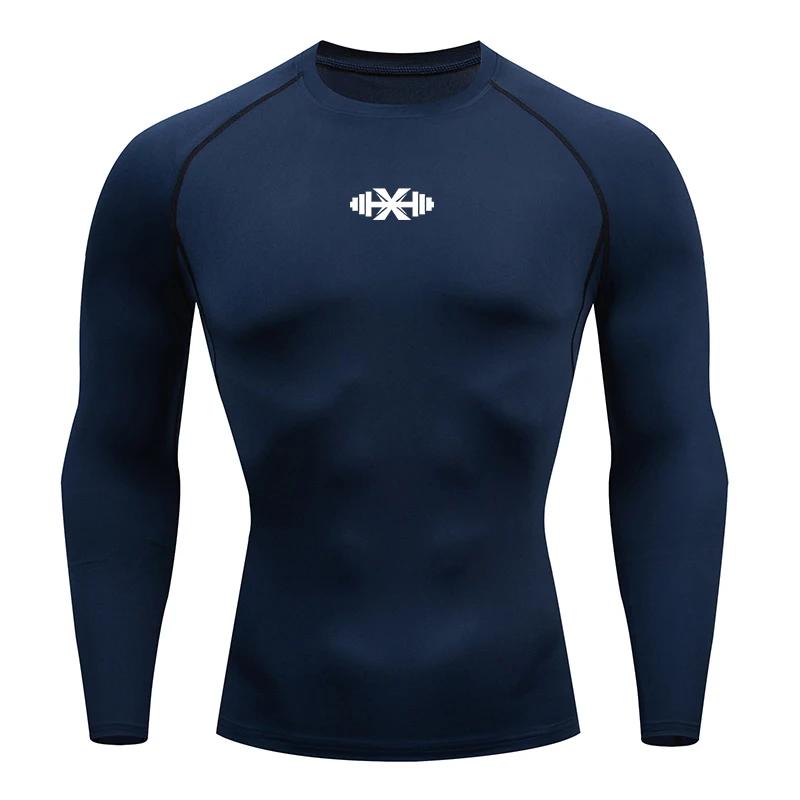 Hommes course Compression T-shirt manches longues Sport t-shirts Gym Fitness sweat mâle Jogging surv