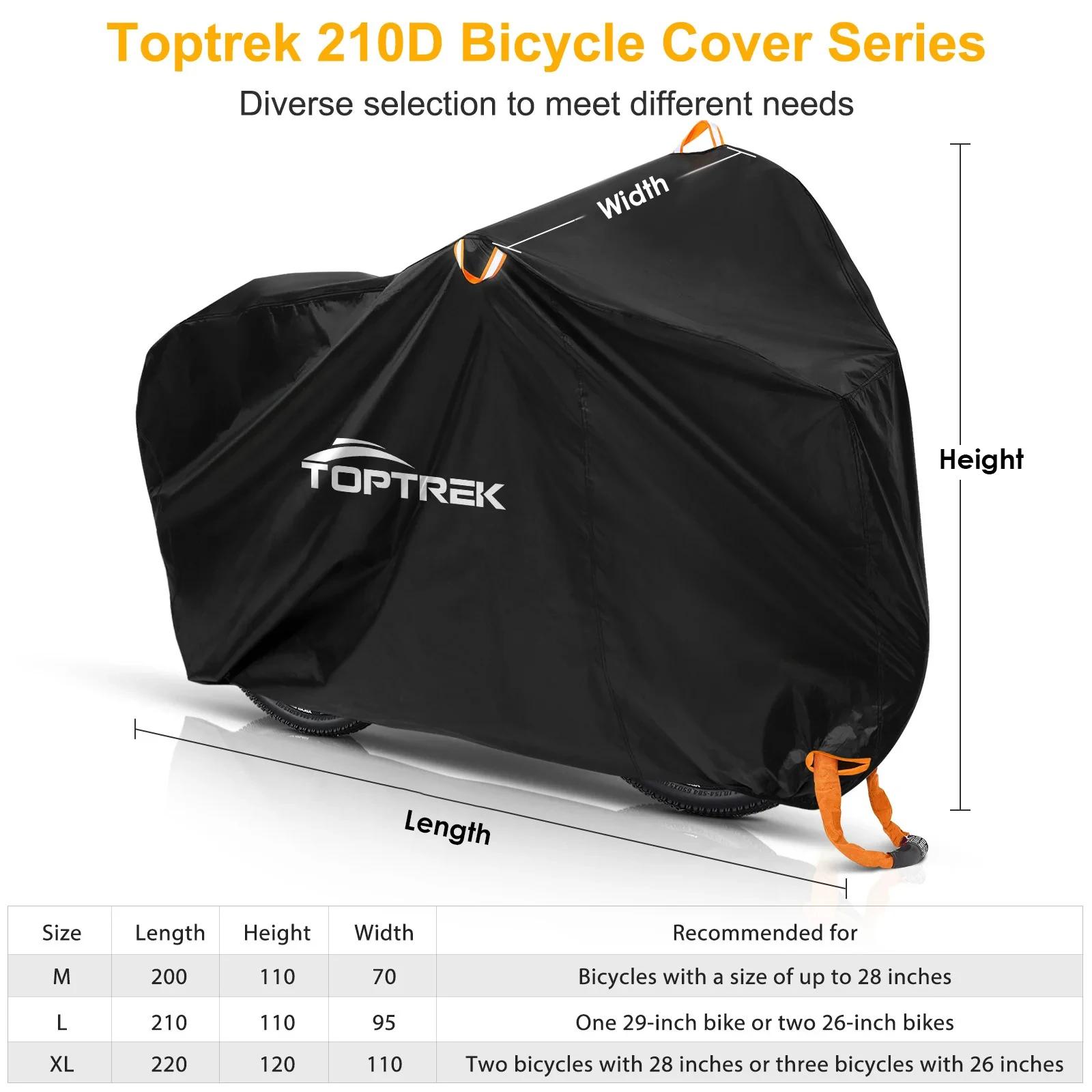 Toptrek housse de vélo 210D haute qualité protecteur de vélo polyvalent pluie neige poussière étanch