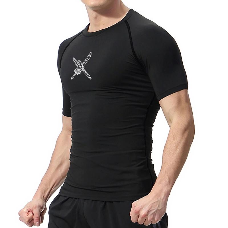 T-shirt compression homme anime graphique - Haut sportif séchage rapide protection éruptions