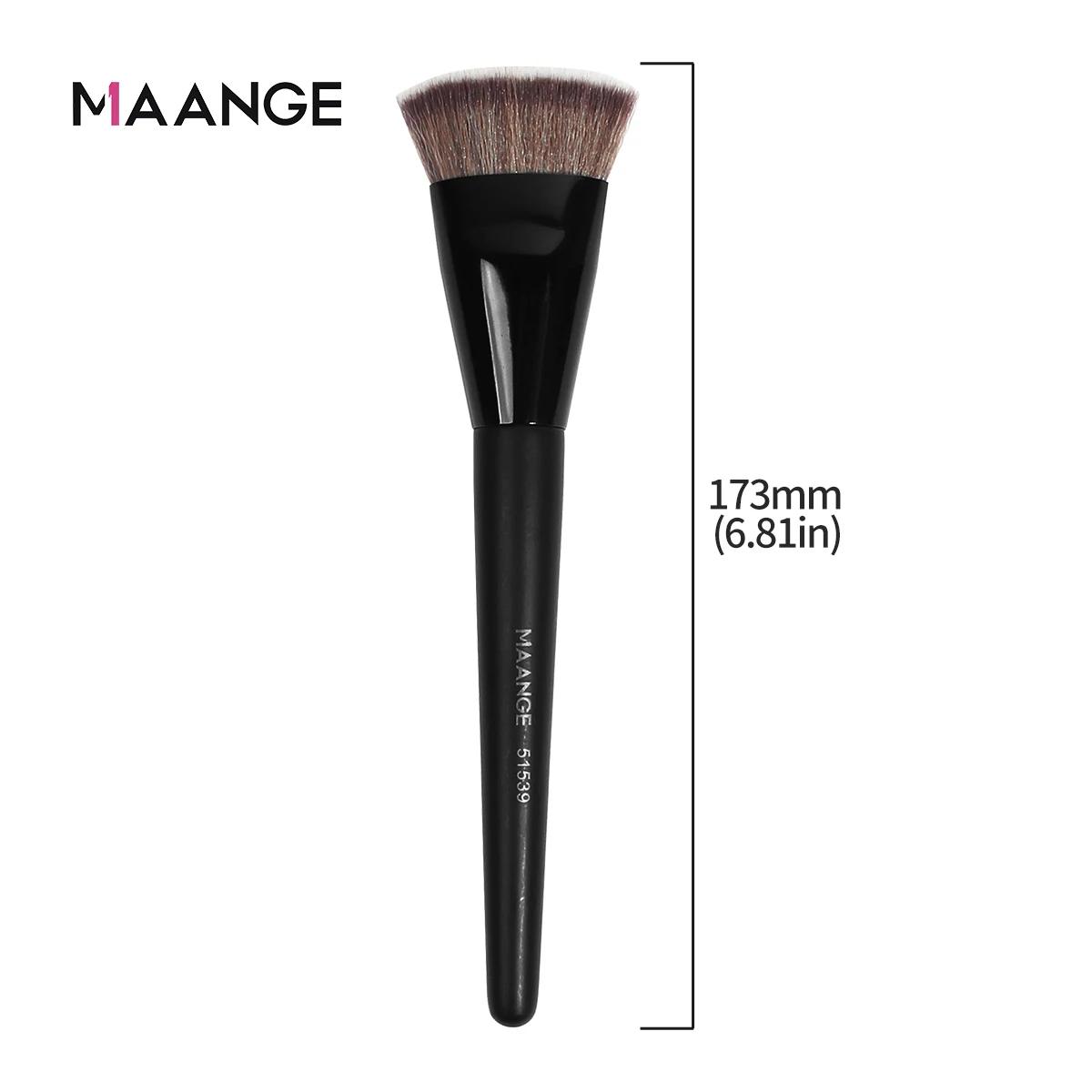 MAANGE-Brosse à fond de teint à tête plate avec boîte, pinceau à fond de teint simple, tube plat et