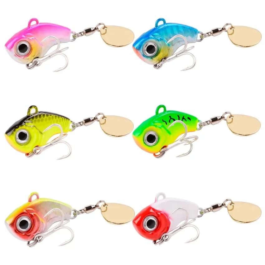 5 pièces/boîte rotatif métal VIB vibration appât Spinner cuillère leurres de pêche 5g-20g gabarits t