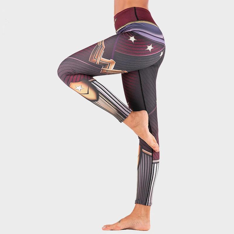 Femmes Sport Leggings impression 3D élastique taille haute Yoga pantalon super-héros Leggins Gym Fit