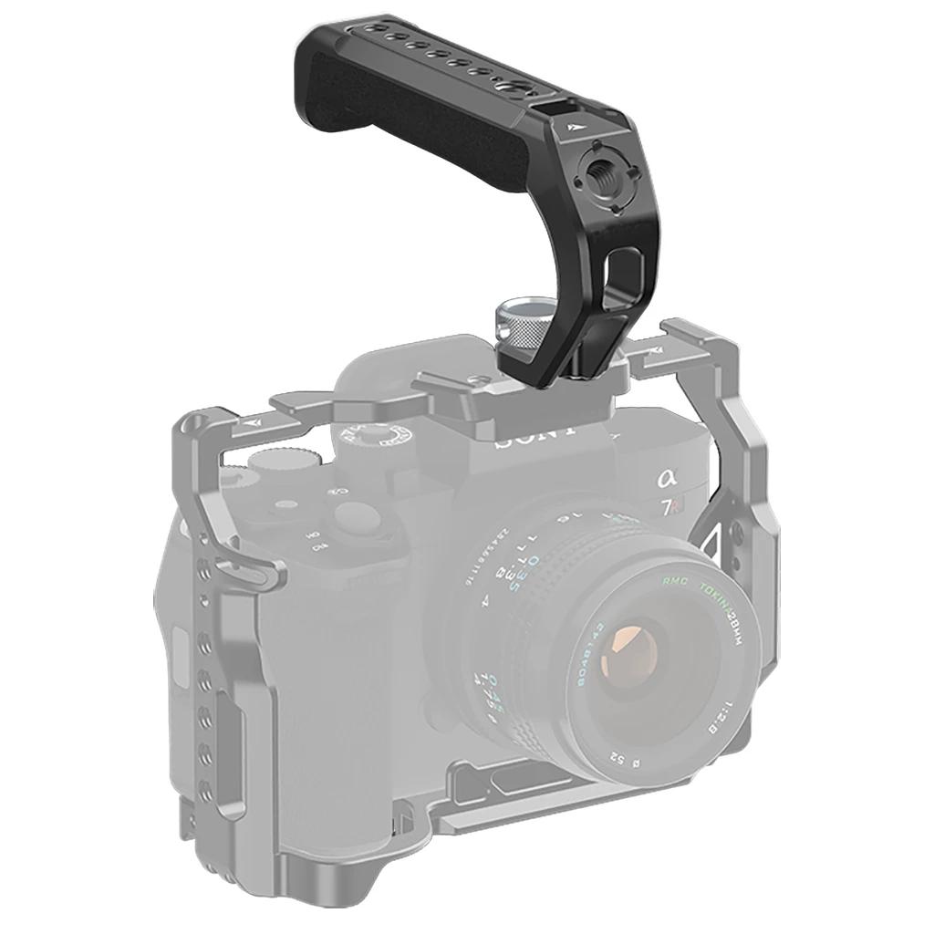 Poignée supérieure universelle pour appareil photo, avec chaussure froide, trou de vis 3/8 Arri 1/4,