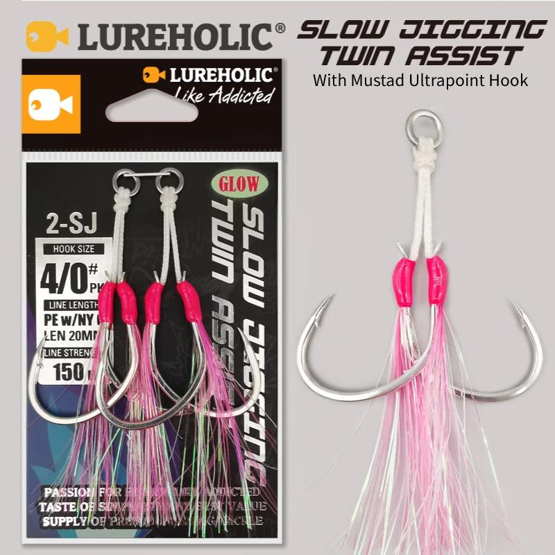 2-SJ – hameçon de pêche à gabarits lent, double assistance avec crochets Mustad, hameçon de gabarits