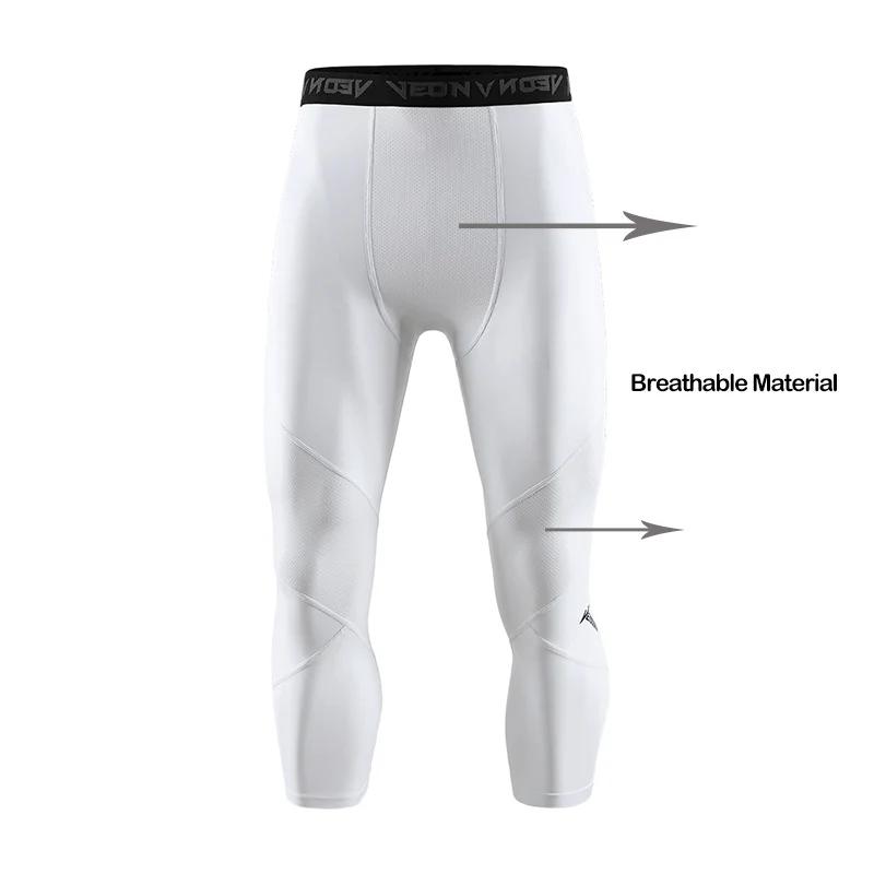 Collants de Compression doux 3/4 pour hommes, vêtements de Sport, Leggings d'entraînement à séchage