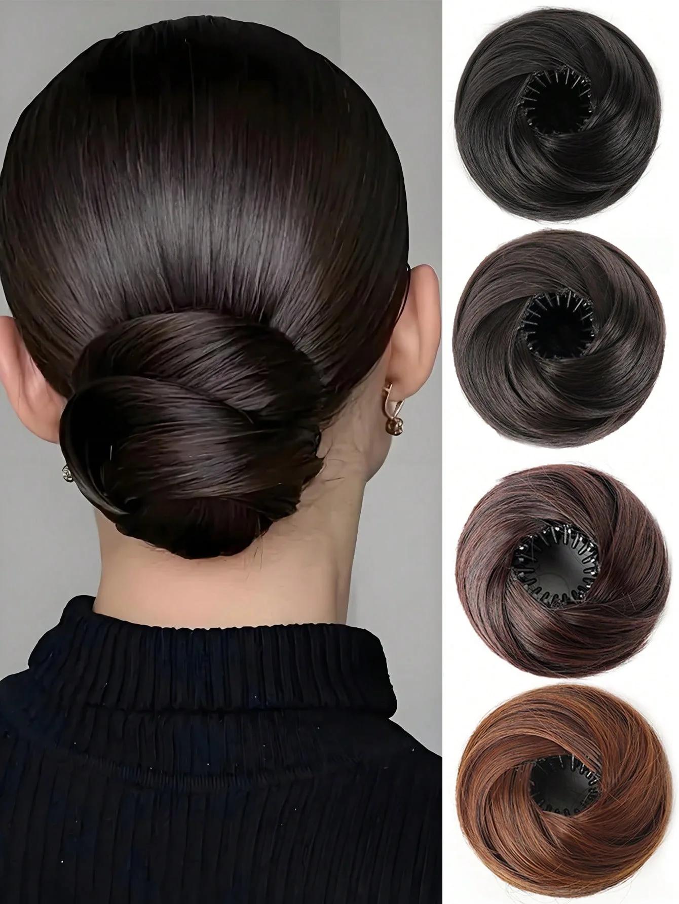 Perruque queue de cheval synthétique réglable pour femmes, chignon magique en forme de nid d'oiseau