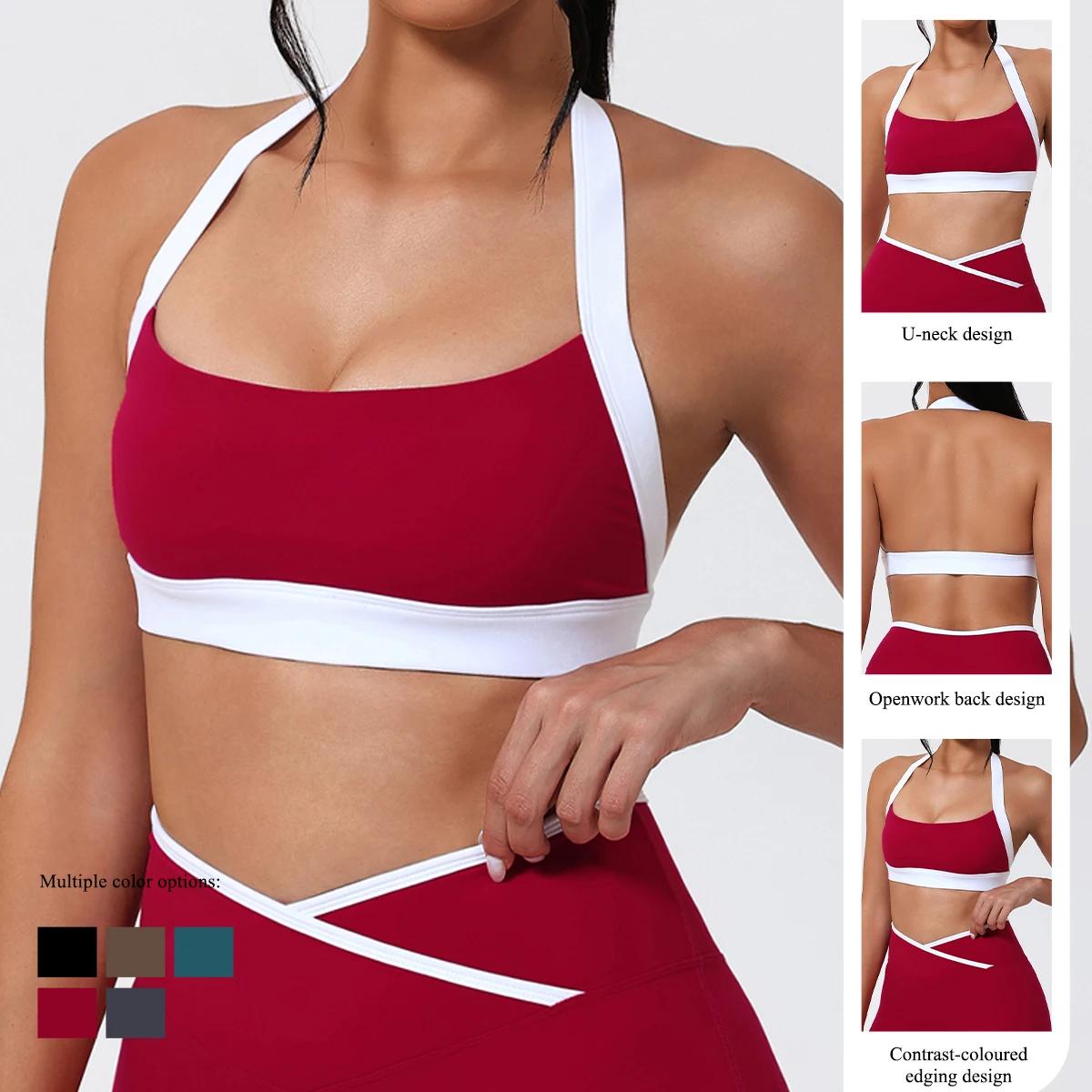 Hearuisavy décolleté soutien-gorge de sport vêtements de sport femmes Push Up course antichoc Fitnes