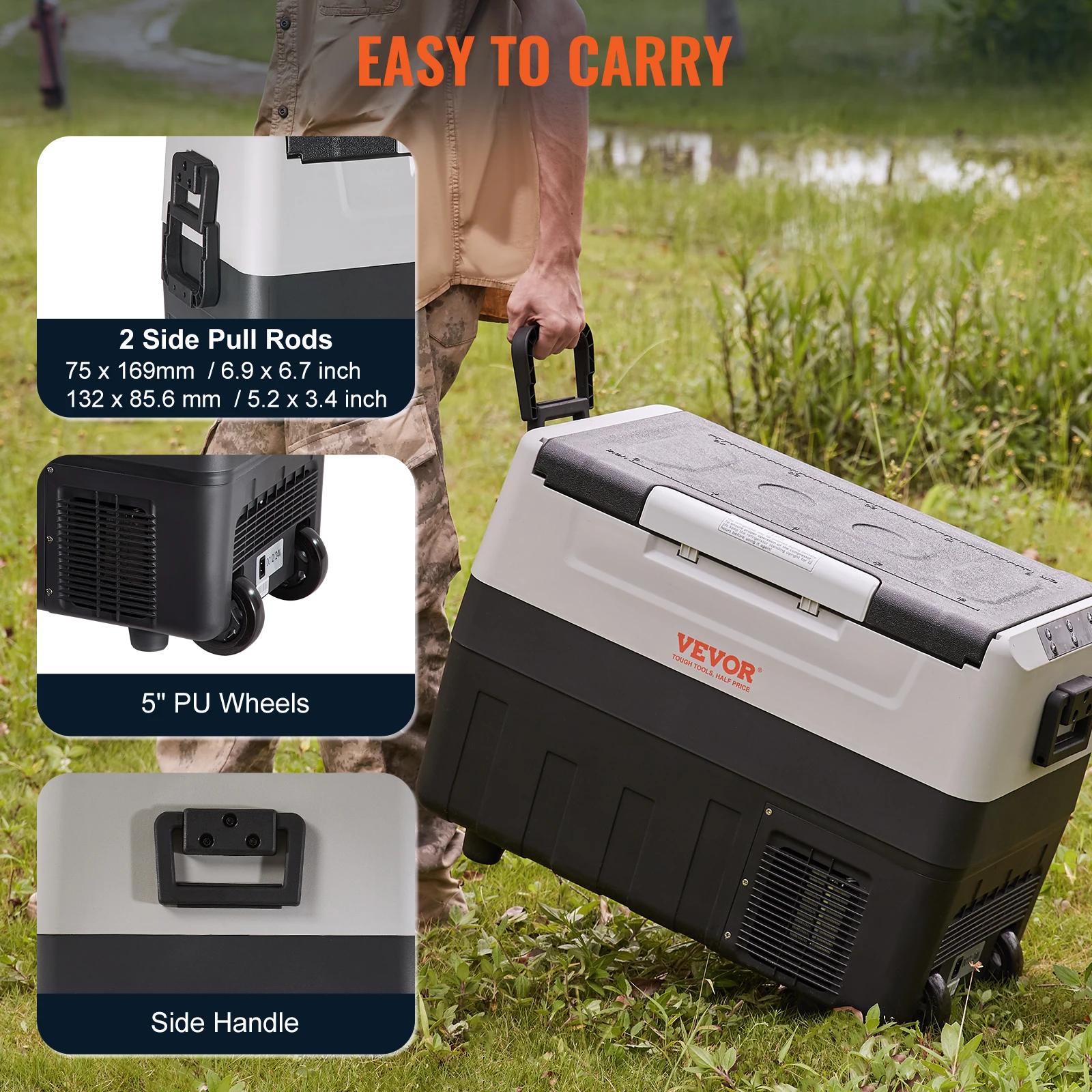 SucceBuy 35L/45L/55L réfrigérateur de voiture à poignée pliable Portable avec congélateur de compres