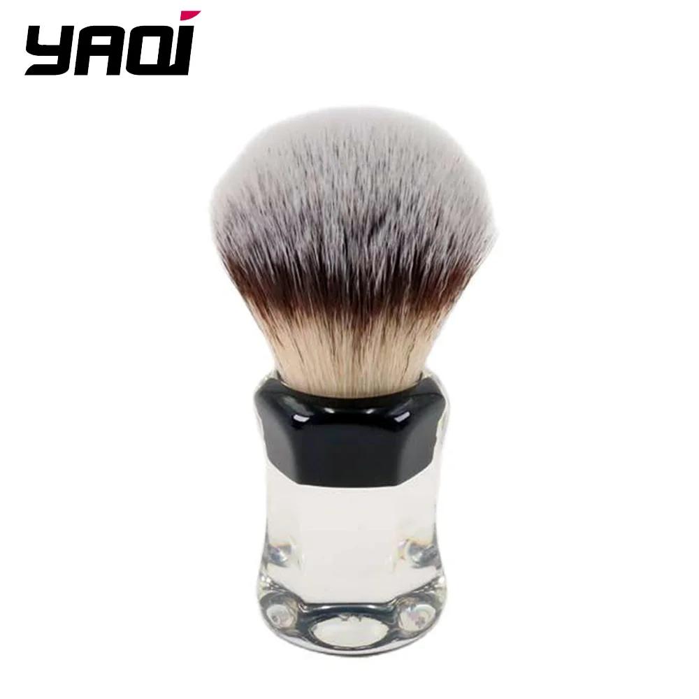 Yaqi Robin – brosse de rasage humide pour hommes, cheveux synthétiques, manche transparent