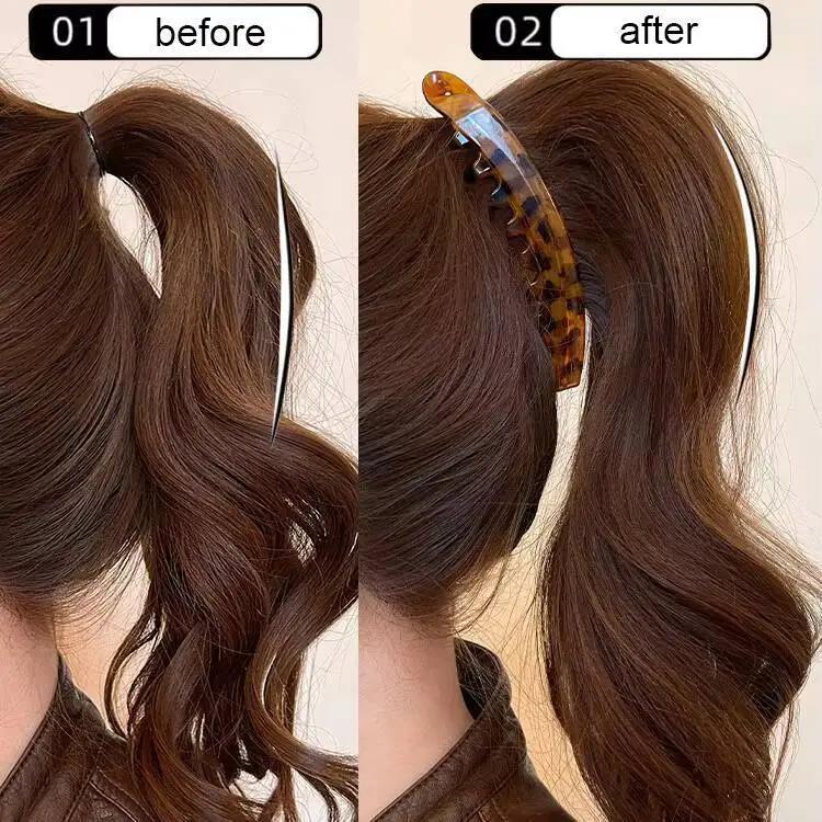 Pince à cheveux banane écaille de tortue, épingle à cheveux en forme de poisson pour femmes, accesso