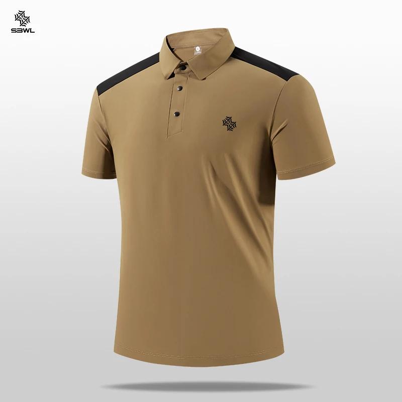 SBWL-Polo à fermeture éclair pour hommes, T-shirt à séchage rapide, Col rabattu, Manches courtes, St