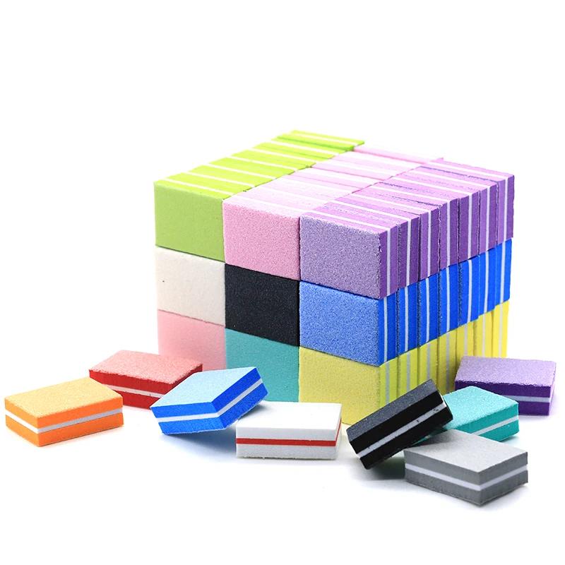 50Pc professionnel Mini ongles Art tampon fichier 100/180 papier de verre manucure conseils soin fic