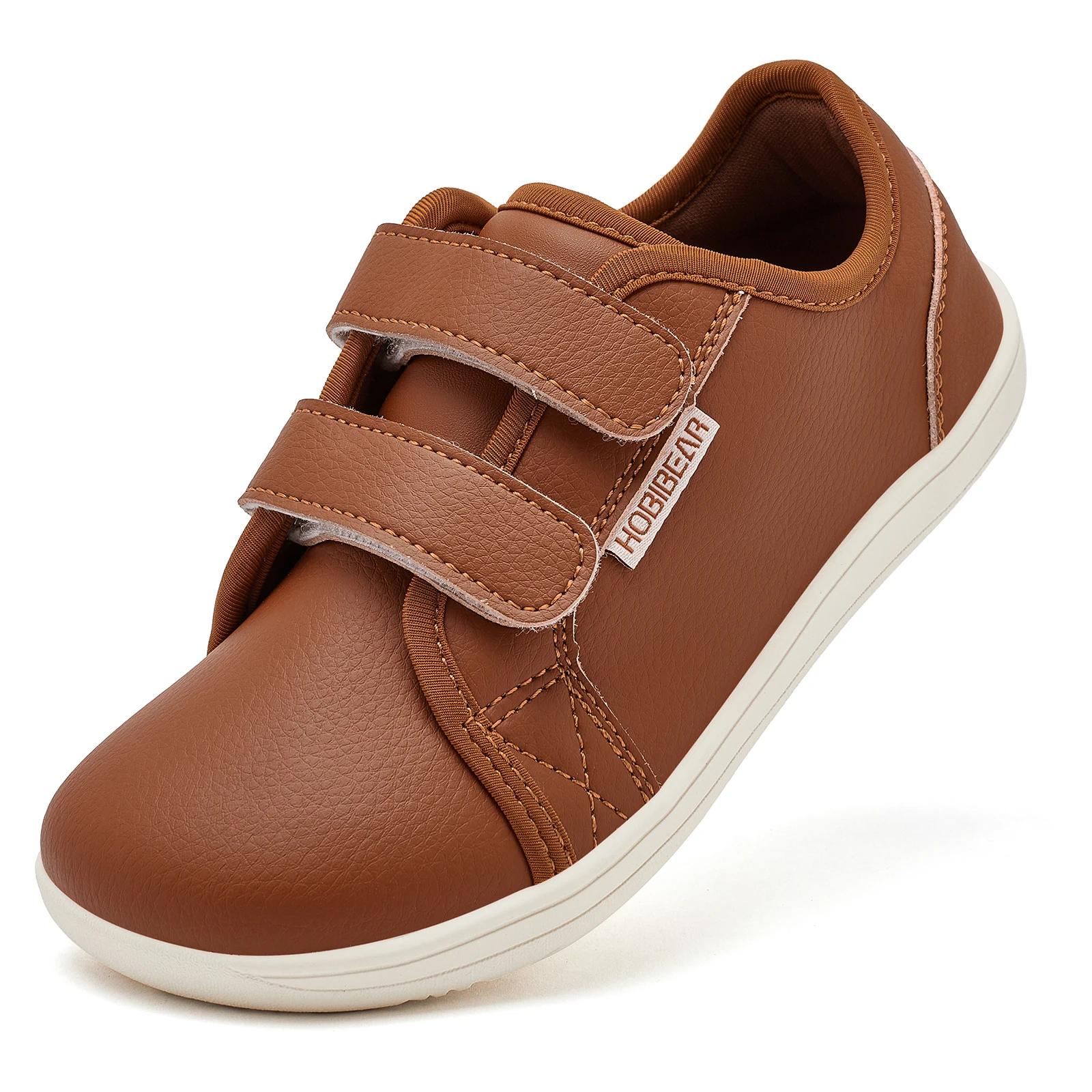 HOBIBEAR Baskets pieds nus minimalistes pour enfants | Boucle à crochet | Chaussures à bout larg