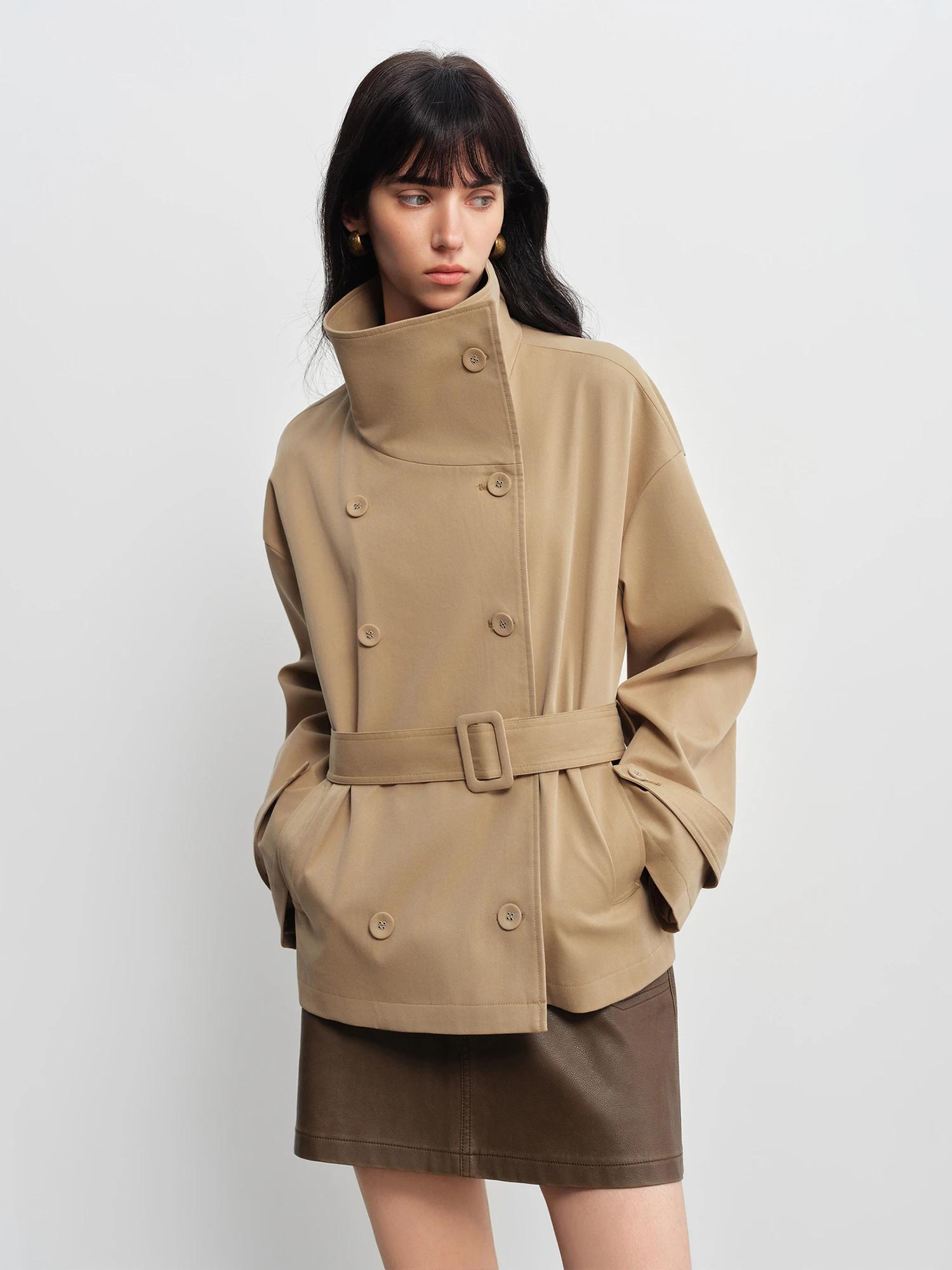 Veste courte matelassée pour femme ZIQIAO 2026, printemps, petite taille, col montant, épaules tomba