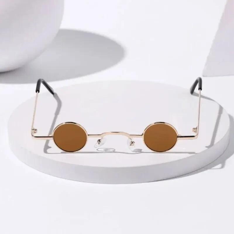 Lunettes de soleil vintage rock punk pour hommes, petites lunettes de soleil rondes classiques pour