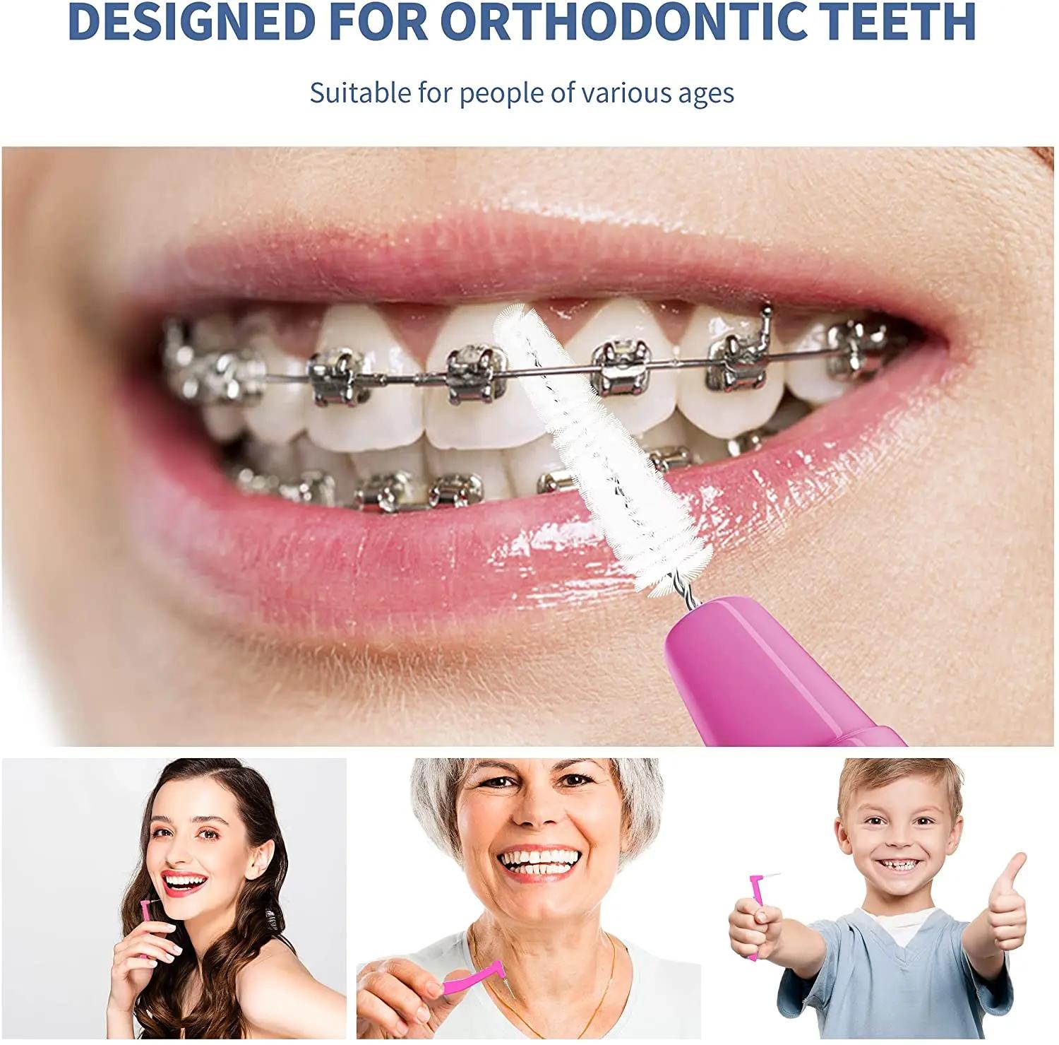 Kingubznis 20 pièces brosse interdentaire pour l'orthodontie dentaire propre entre les outils de net