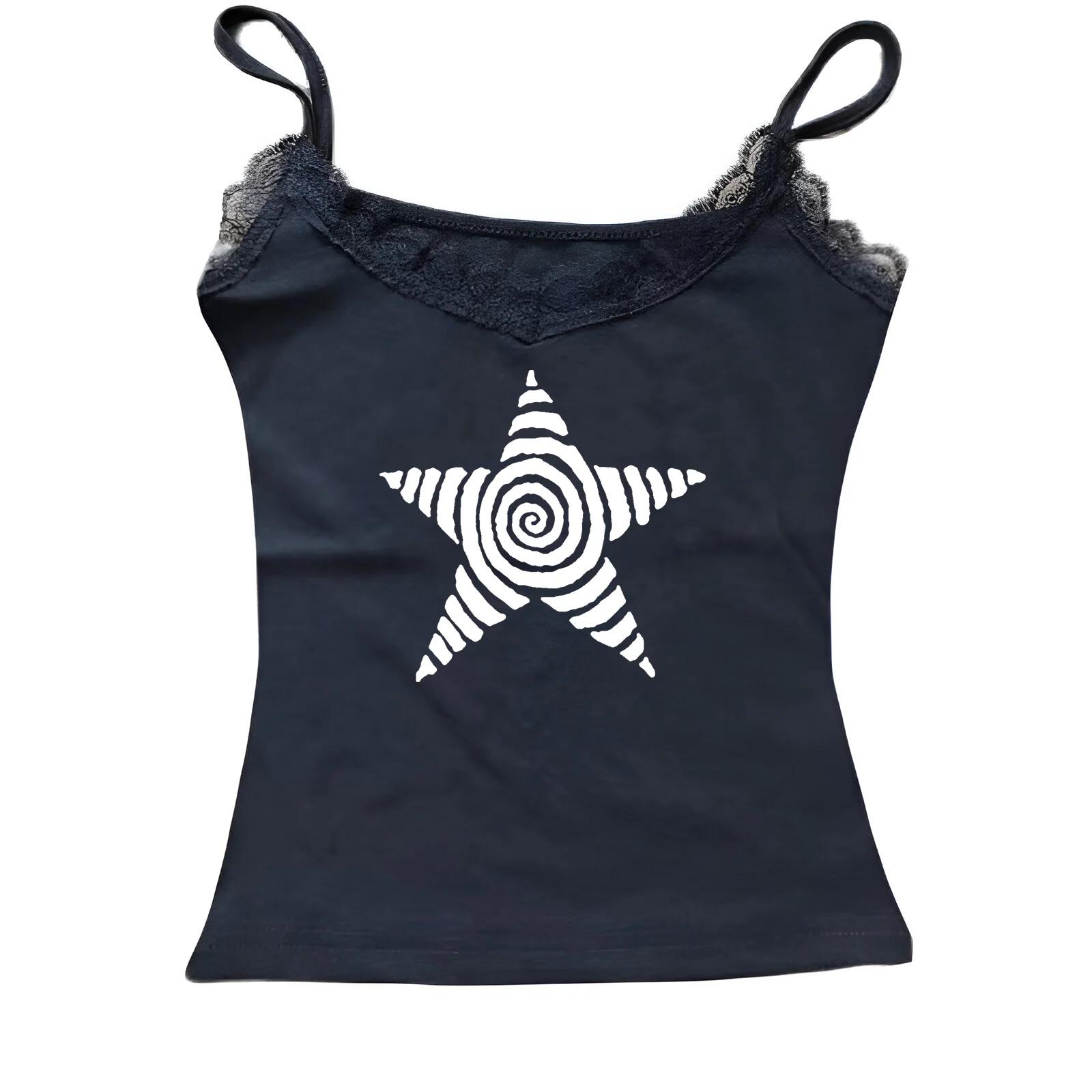 T-Shirt décontracté pour femmes, Harajuku 2025, Streetwear rétro Y2K, col licou imprimé, faux ensemb