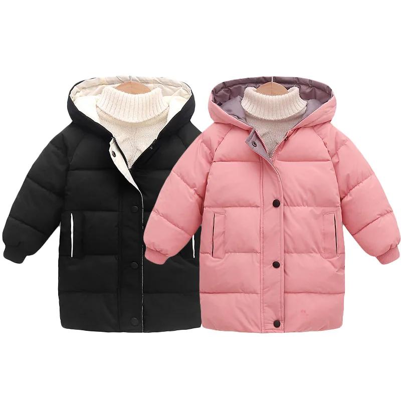 Enfants vers le bas longs vêtements d'extérieur hiver automne adolescent coton vêtements garçons fil