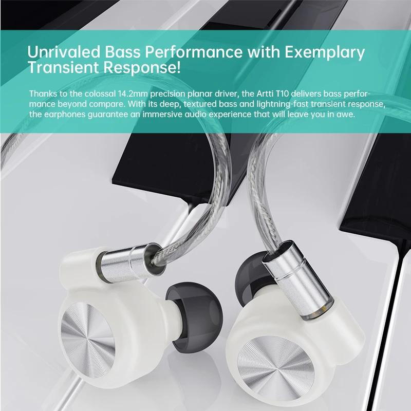 ARTTI-Écouteurs filaires intra-auriculaires HiFi IEM T10, moniteurs 0.78mm, 2 broches, connecteur 3.
