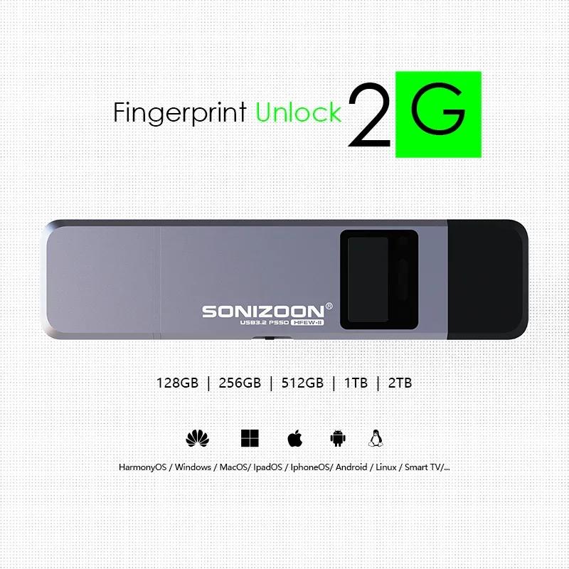 Clé USB à Écriture Flash 2G avec Cryptage d'Empreintes Digitales 1 To/512 Go/256 Go – Protection de