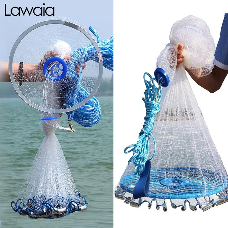 Lawaia filet moulé à la main en aluminium ou anneau en plastique bleu réseau pliant pendentif en aci