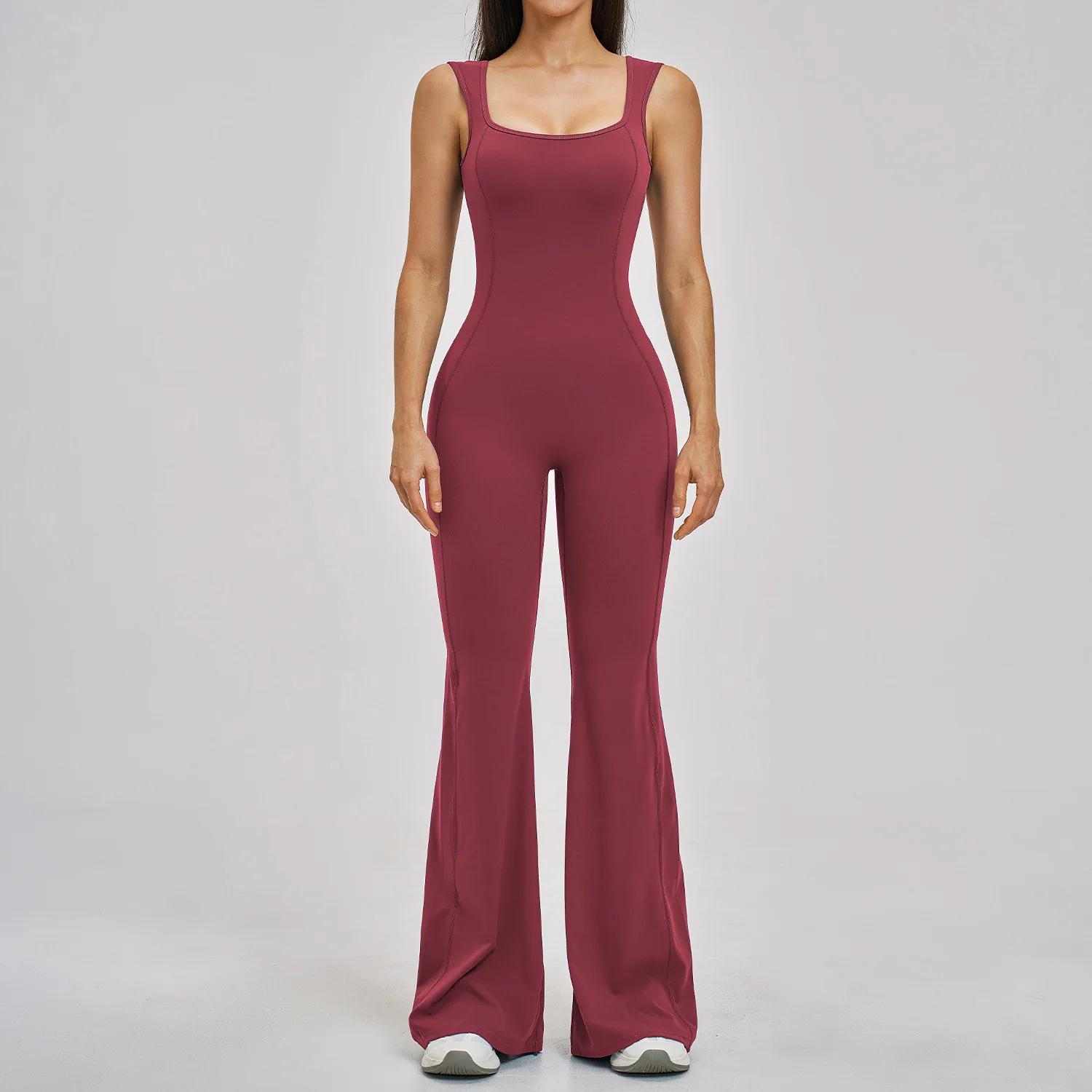 Ensemble de yoga pour femme, combinaison de sport une pièce à dos élégant, tenue de fitness athlétiq