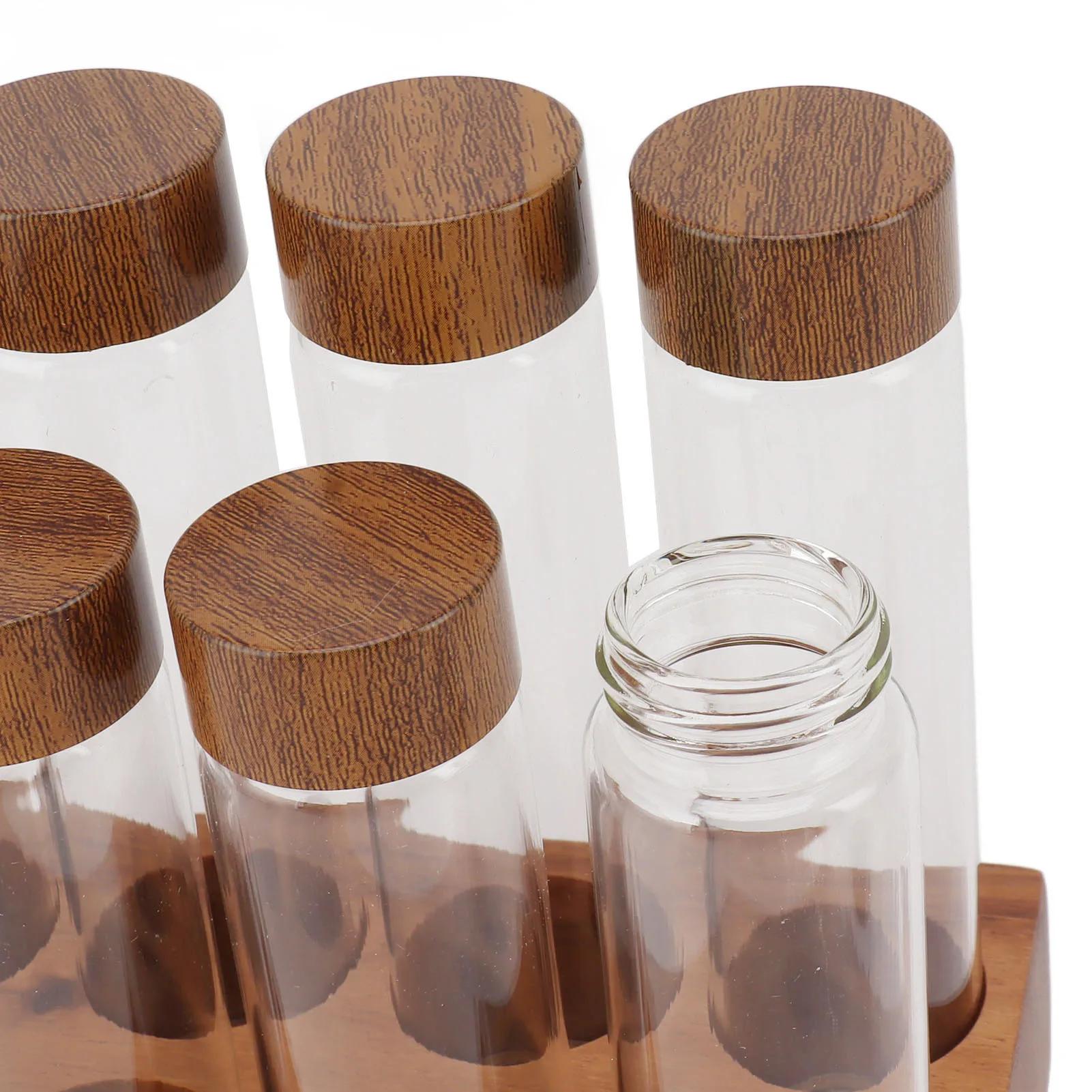 Tubes de stockage de grains de café en verre transparent avec couvercle, bocal de stockage de grains