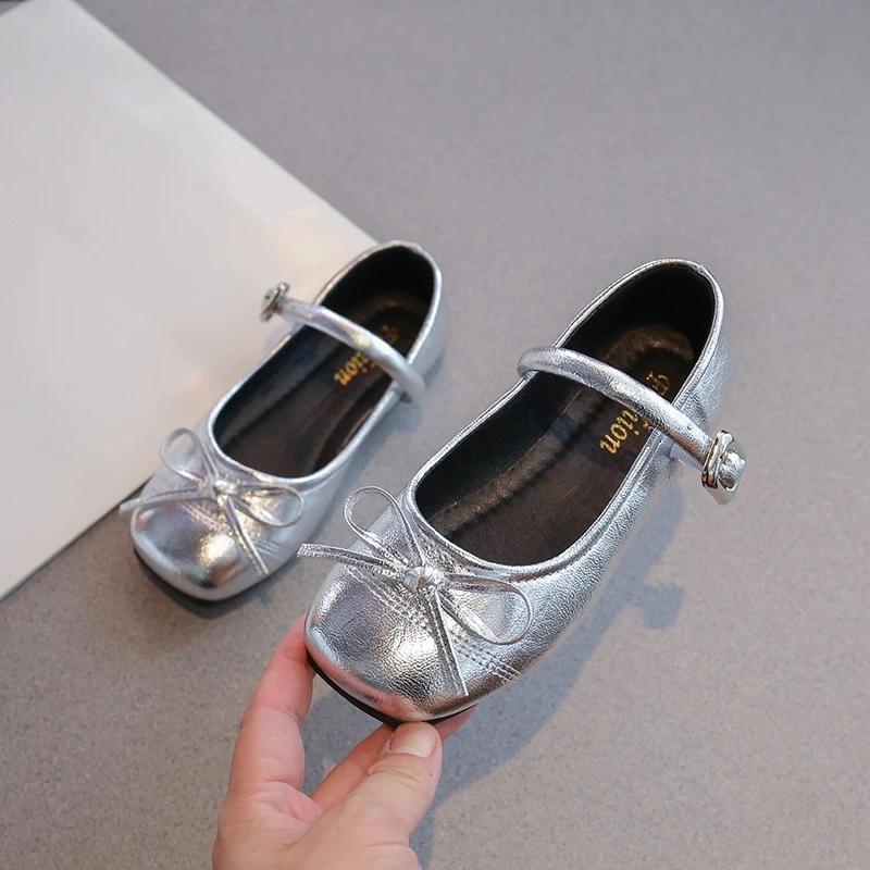 Chaussures de princesse en cuir pour filles, Mary Janes, simples, classiques, avec nœud papillon, Ch
