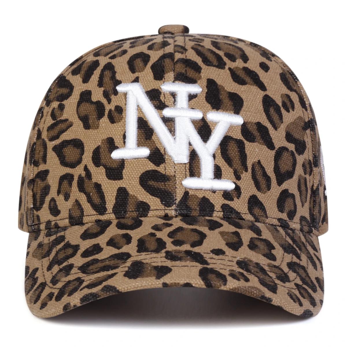 Casquette de Baseball unisexe NY lettre brodée imprimé léopard, chapeaux décontractés réglables pour
