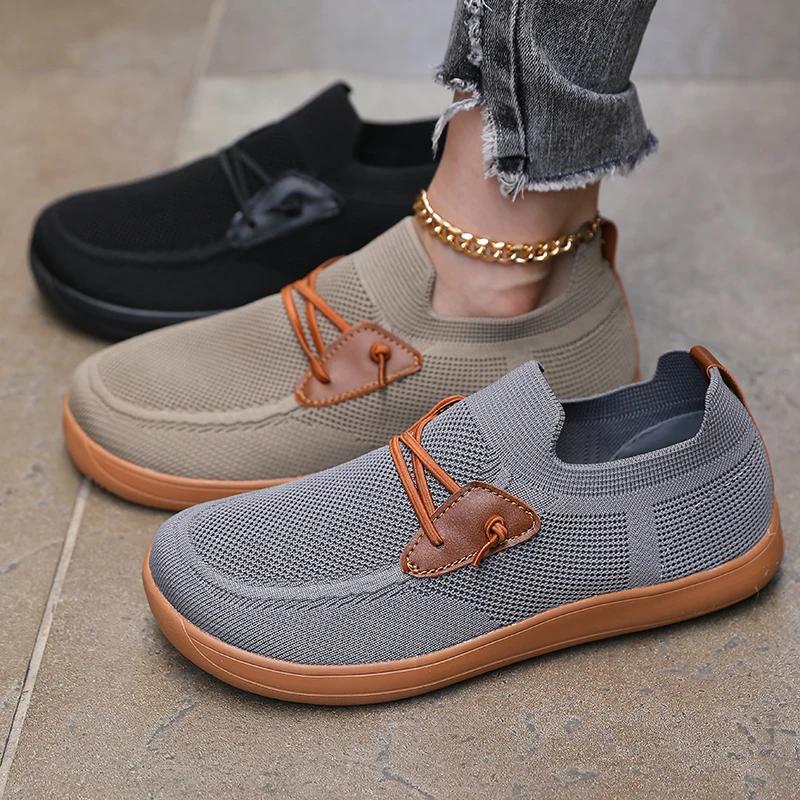 Baskets simples à pieds larges pour femmes, chaussures minimalistes en maille, confortables, zéro ch
