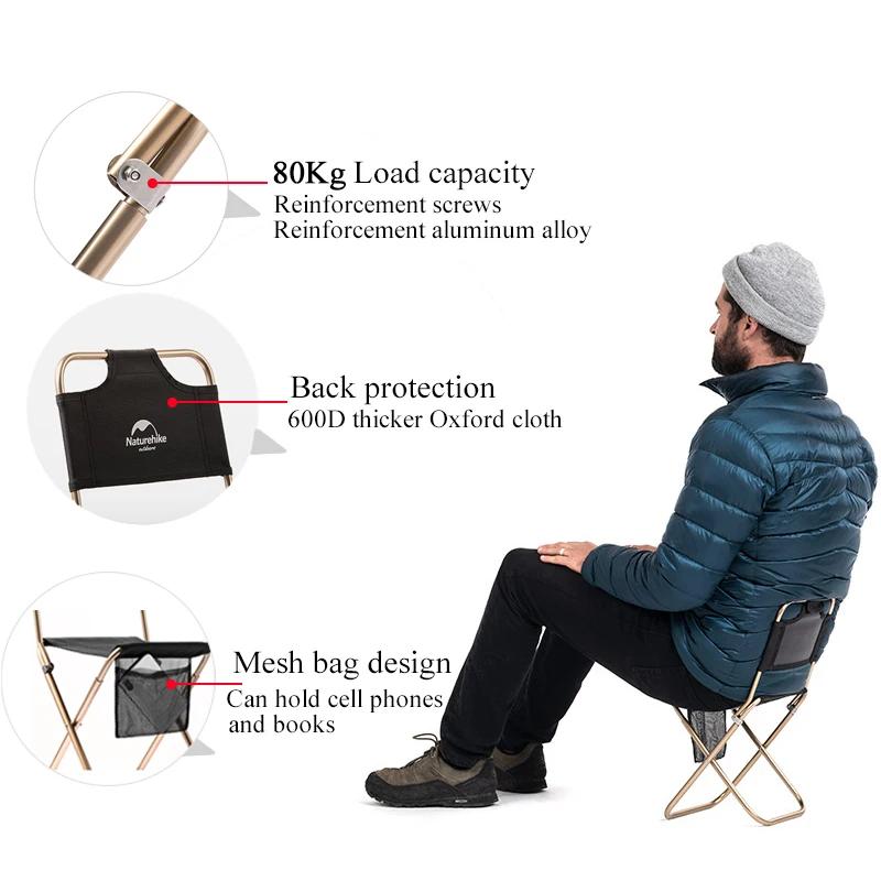 Natureifa-Chaise de plage ultralégère, pliante, portable, avec sac en filet, pour camping, pique-niq