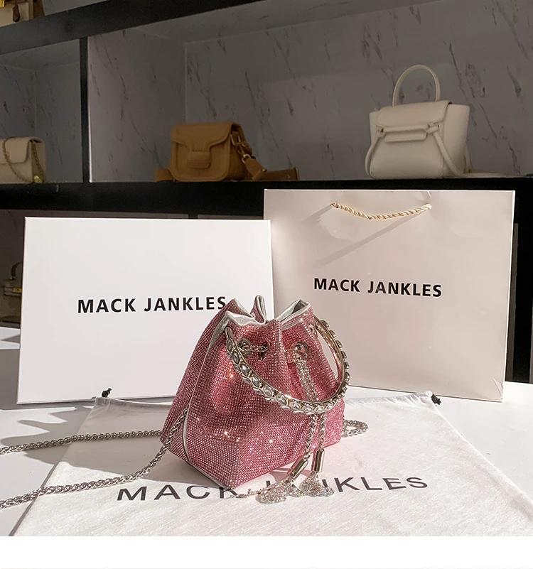 Sac seau de luxe en cristal brillant strass diamant sac de soirée sac à main pour femme pochette de