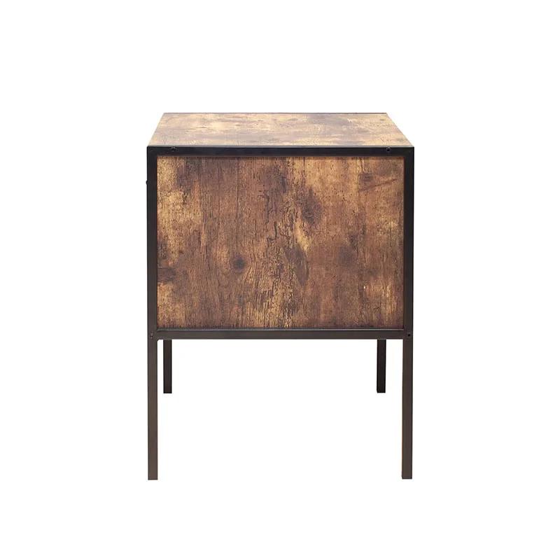 Table de nuit de style industriel, ensemble de 2 pièces