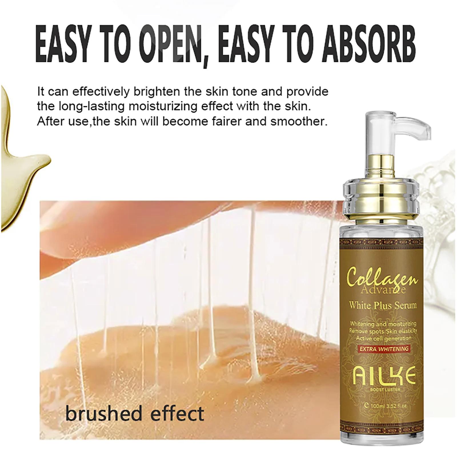 AILKE Sérum visage blanchissant la peau, réduit les taches, hydratant, même le teint, avec collagène