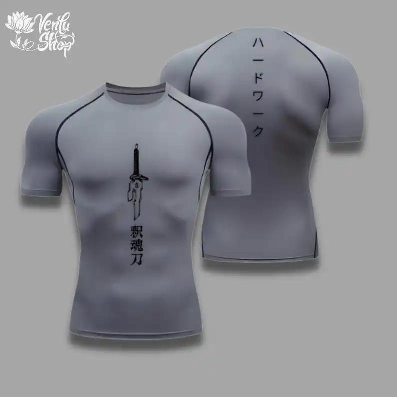 Toji Chemise de compression Vêtements de sport Gym Jujutsu Kaisen Compresse Anime Fushiguro Vêtement