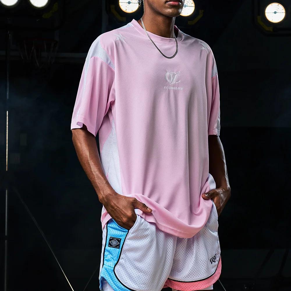 Veidoorn-T-Shirt de sport surdimensionné pour homme, maillot athlétique respirant en polyester à séc