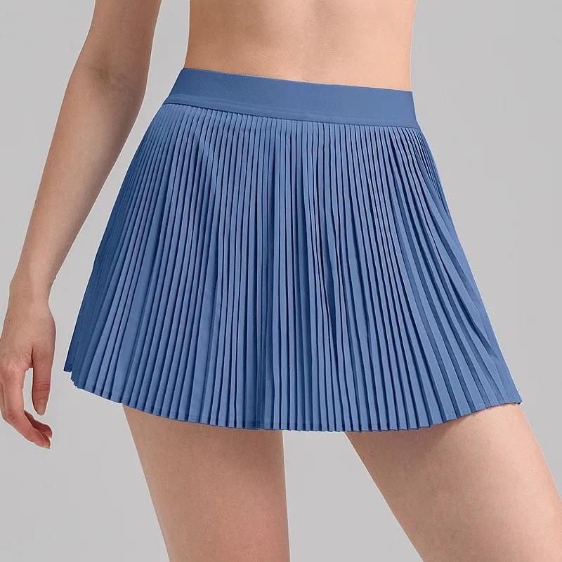 Jupes de sport plissées pour femmes, Tennis, course à pied, taille haute, Yoga, Fitness, courte, Gym