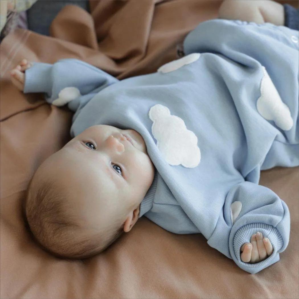Vêtements de printemps pour bébé, sweat-shirt nuage, barboteuse pour bébé fille et garçon, body à ma