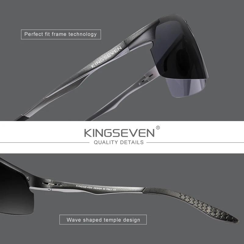 KINGSEVEN cyclisme polarisé UV400 lunettes de soleil hommes en aluminium conduite miroir lentille mâ
