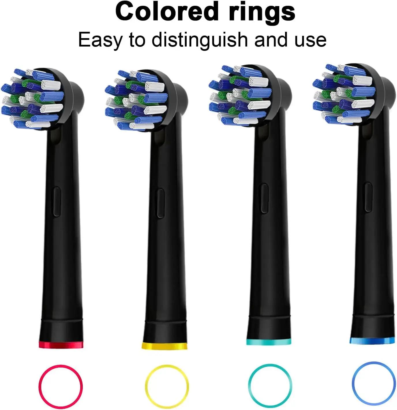 Recharge de têtes de brosse à dents croisées noires, pour Oral B Braun Pro 500/1000/1500/3000/3757/5