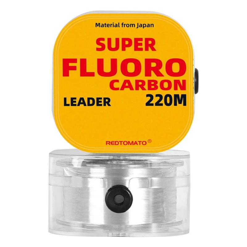 Ligne de pêche enduit de fluorocarbone 100M/220M ligne de Leader en Fiber de carbone transparente li