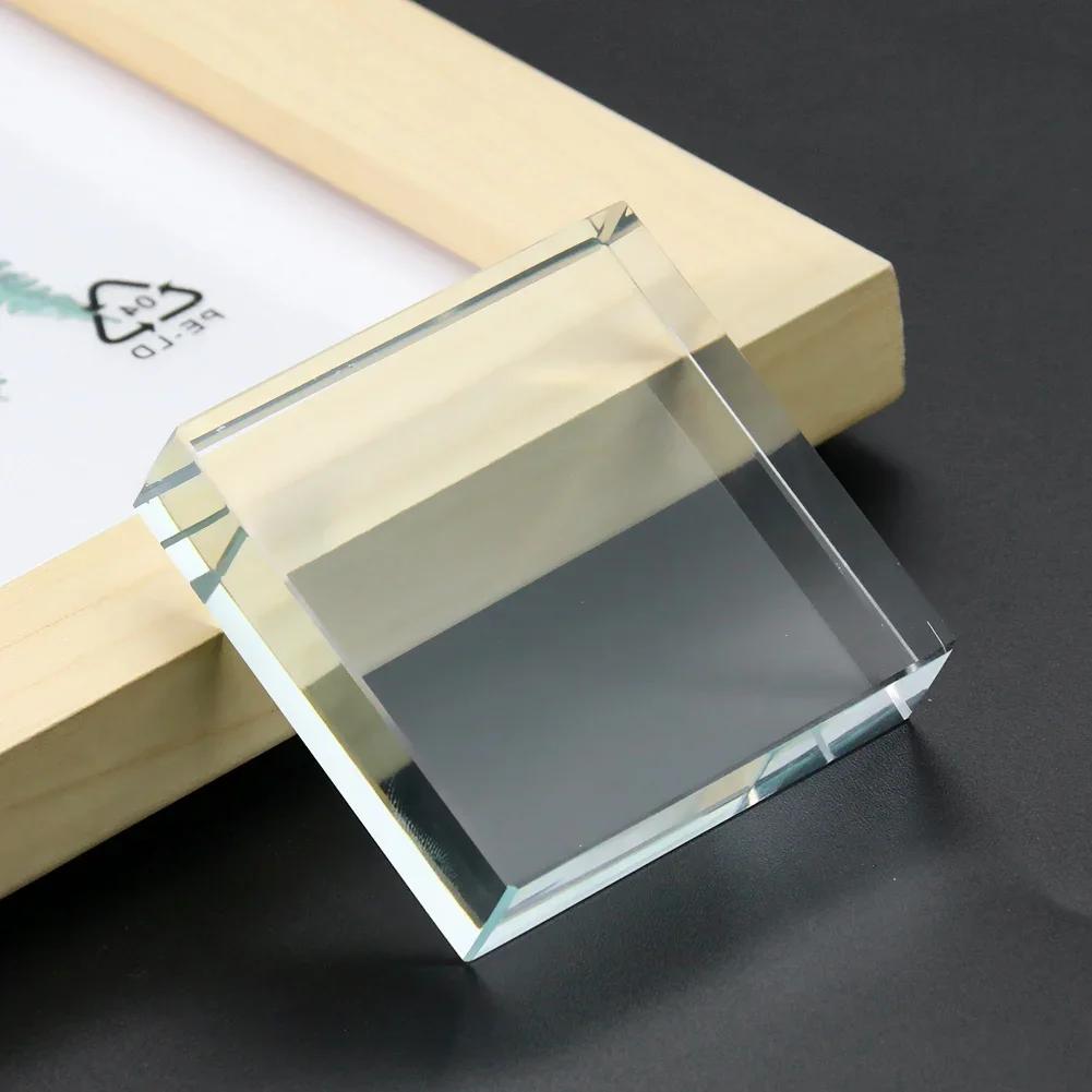 Prisme à facettes Laser transparent de 5cm, Cube carré géométrique, verre cristal, presse-papier art