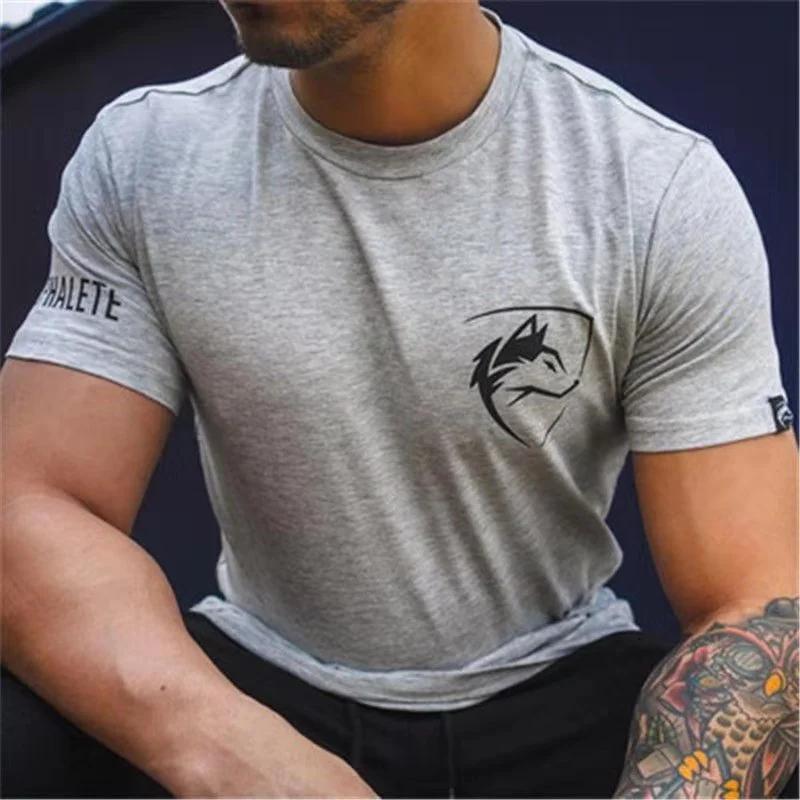 2024 T-shirts de sport d'été hommes en plein air Fitness entraînement T-shirt mode tendance coton él