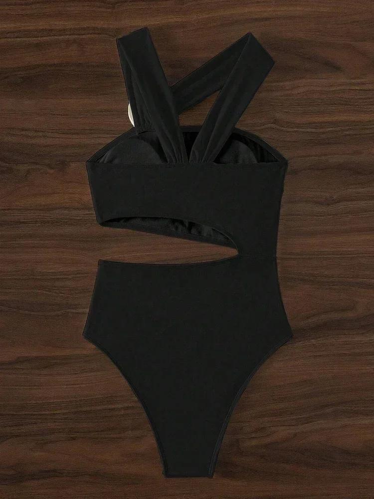 Maillot de bain une pièce sexy push-up évidé à fleurs 3D pour femme, collection été 2026, monokini d