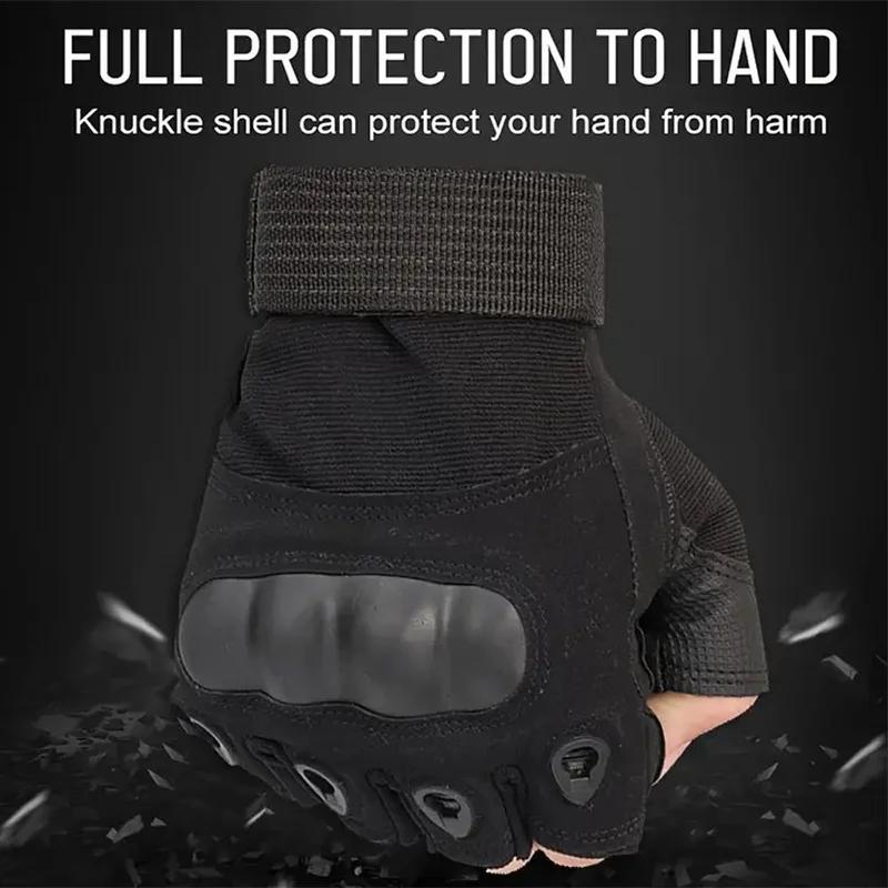 1 paire de gants tactiques sans doigts pour hommes – Idéal pour les sports de plein air, le tir, la