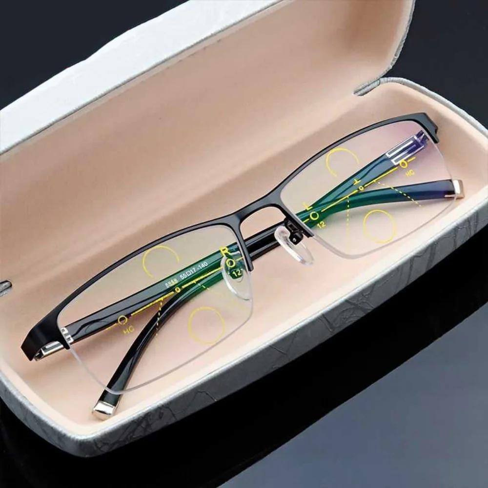 Lunettes de lecture multifocales pour hommes et femmes, presbytes, Anti-lumière bleue, rétro, 2023