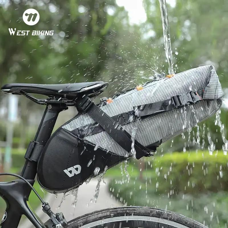 WEST BIKING – sac de selle de vélo pliable sous le siège, 10l, 100% étanche, pour outils, sacoche ar