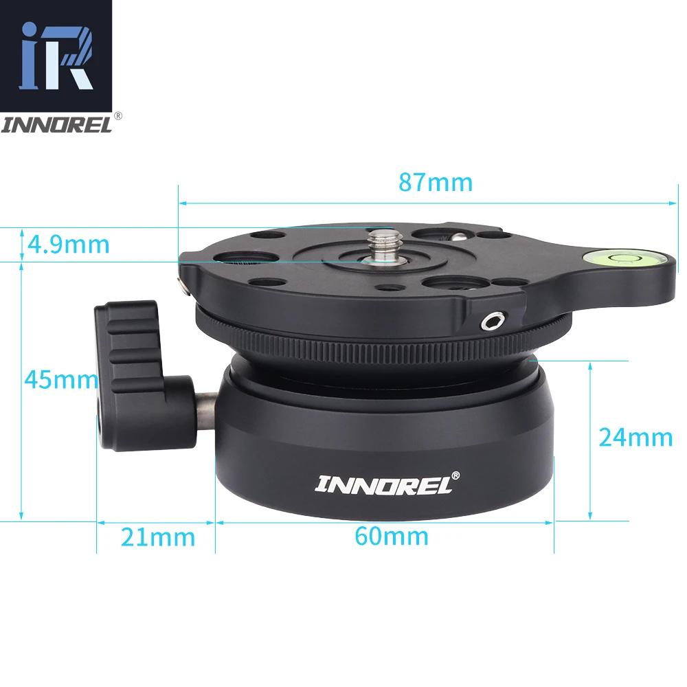 INNOREL Tête de trépied LB-60 Base de décrochage Niveau Plate-forme de réglage horizontal pour la ph